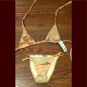 NWT Letarte glitter camo bikini